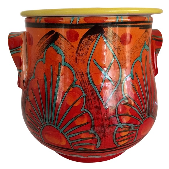 Italian Ceramic Dia Rosso Jar with Handles - Picture 4 of 7